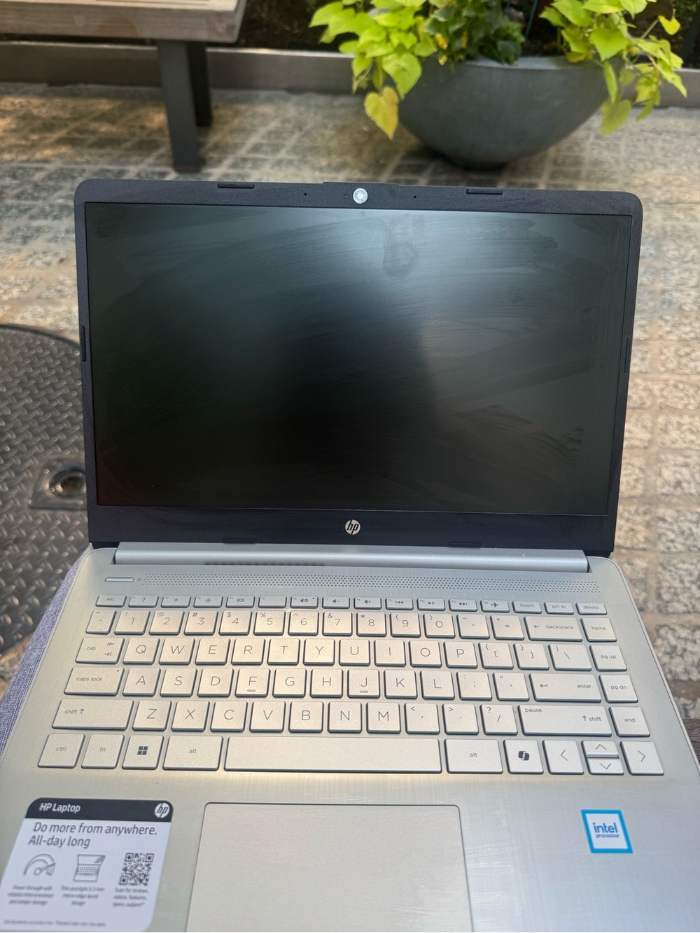 HP Silver and Black Laptop with Intel Sticker